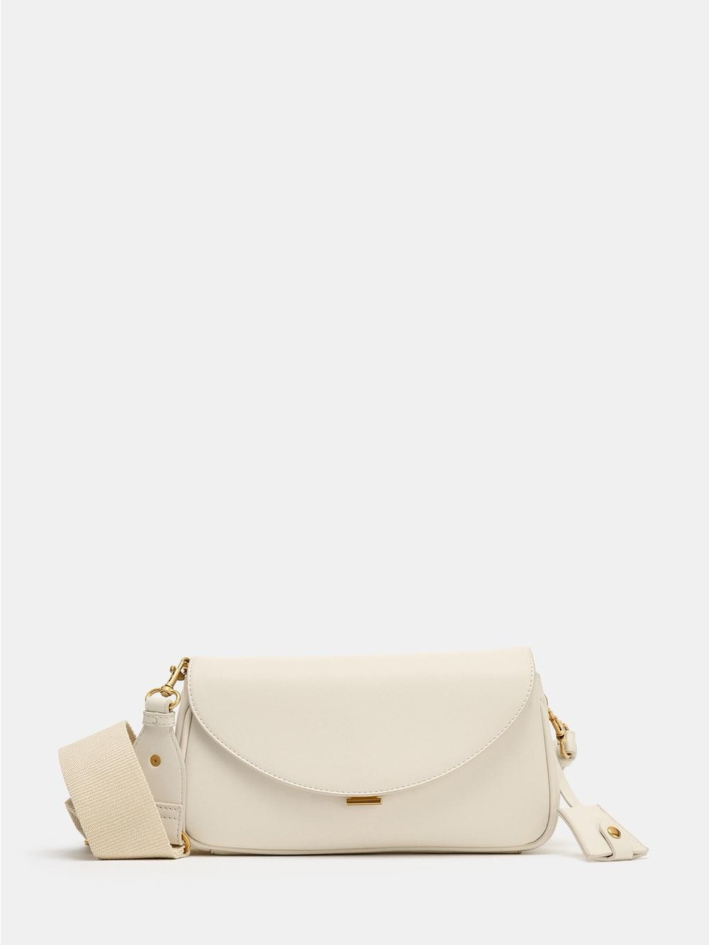 Zara Cream Crossbody Bag with Wide Adjustable Strap & Leather strap